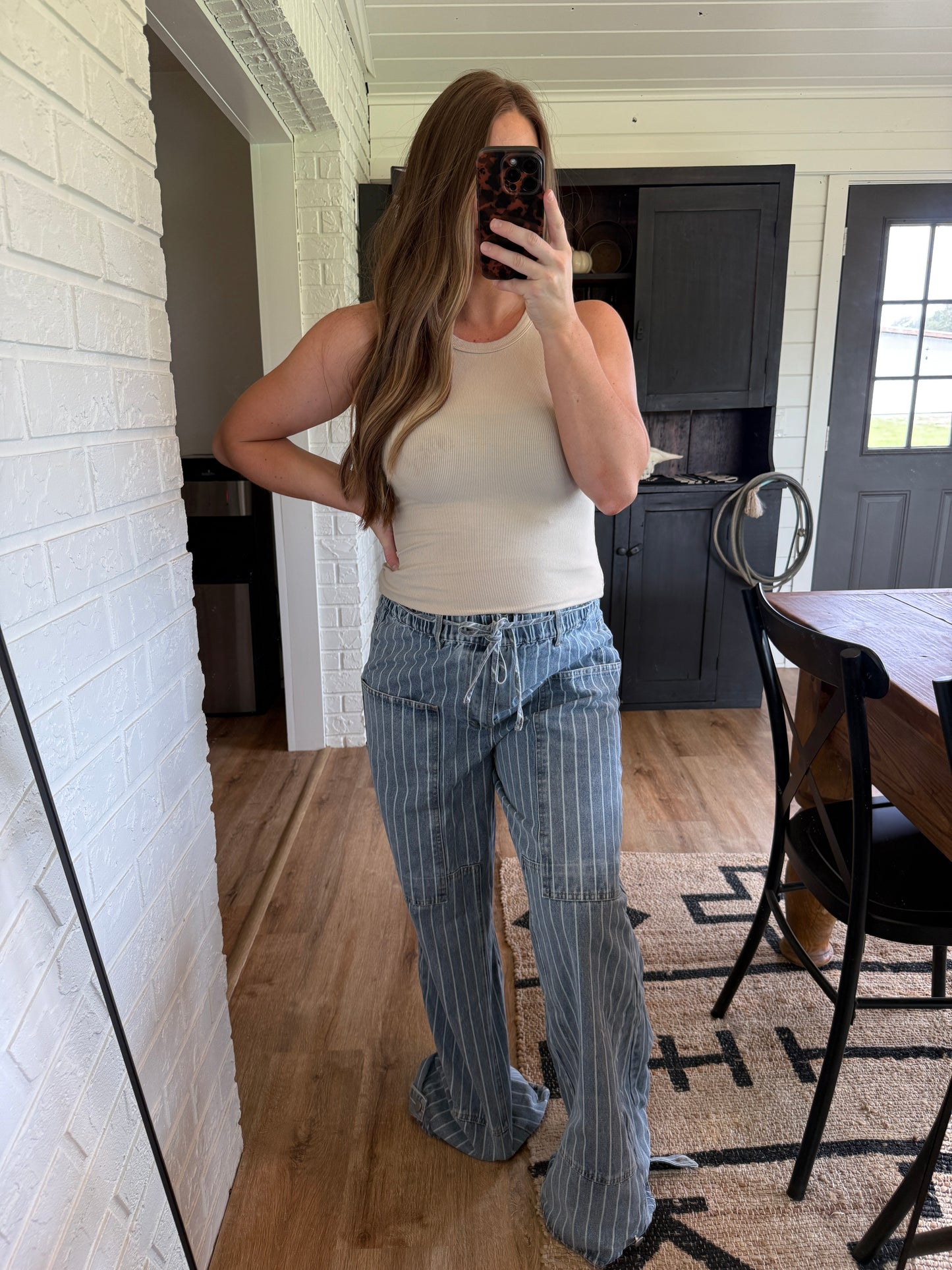 Stripped Cargo Pants