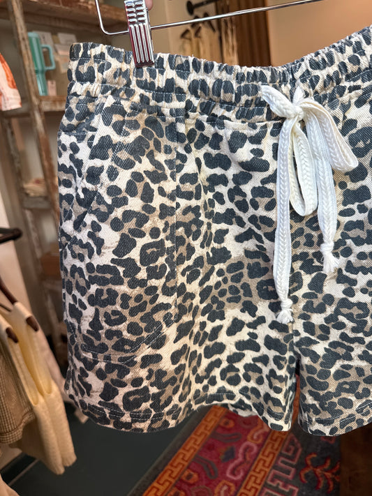 Cheetah Drawstring Shorts